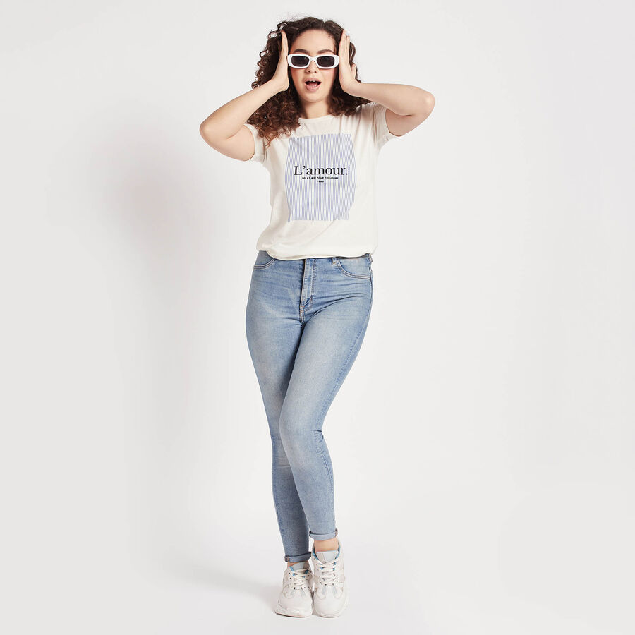 Round Neck T-Shirt, Off White, large image number null