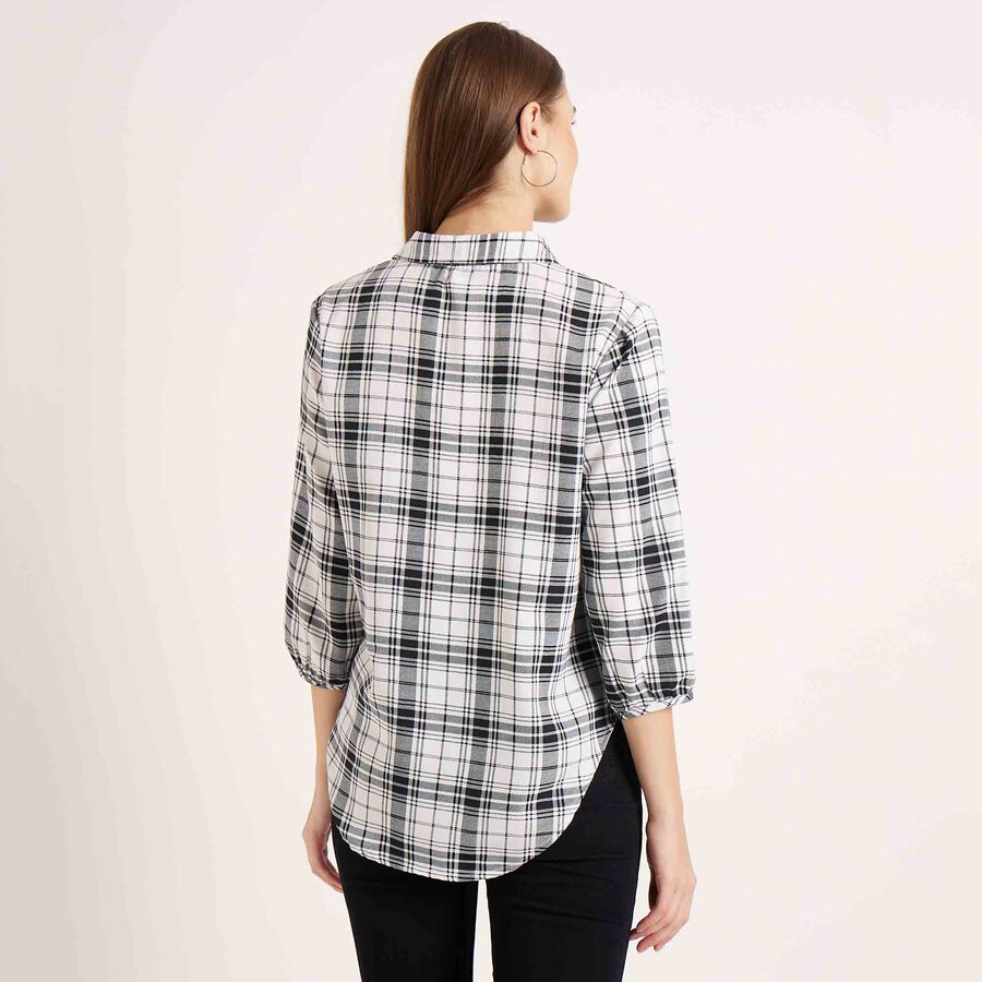 Checks 3/4th Sleeve Shirt, White, large image number null