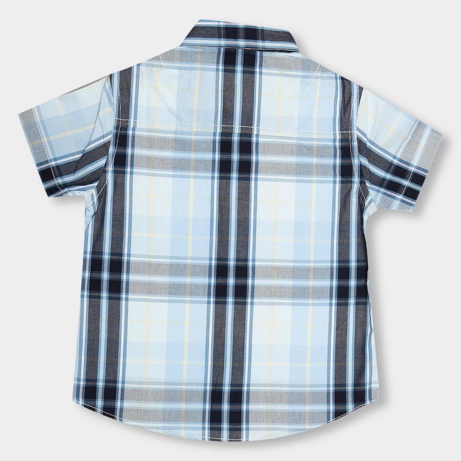 Boys' Light Powder Blue Cotton Regular Collar Casual Shirt, Light Blue, large image number null