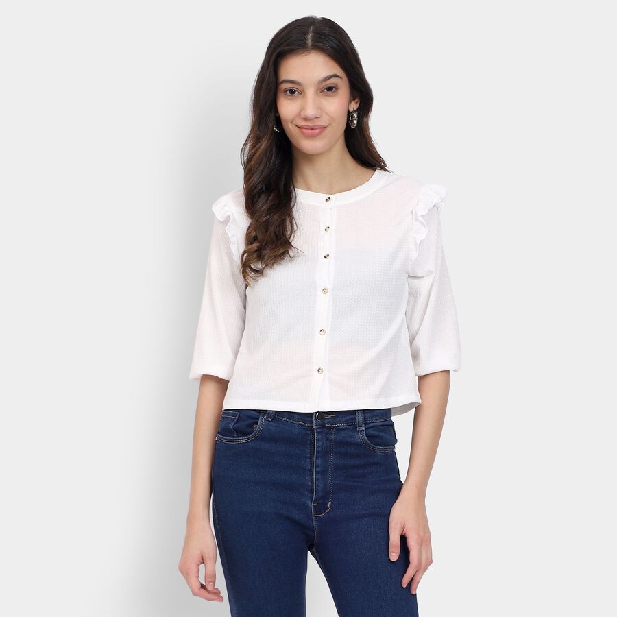 Ladies'  Crop  Top, White, large image number null