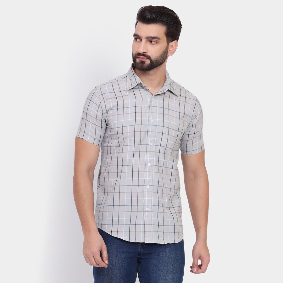 Men's Casual Shirt, Light Grey, large