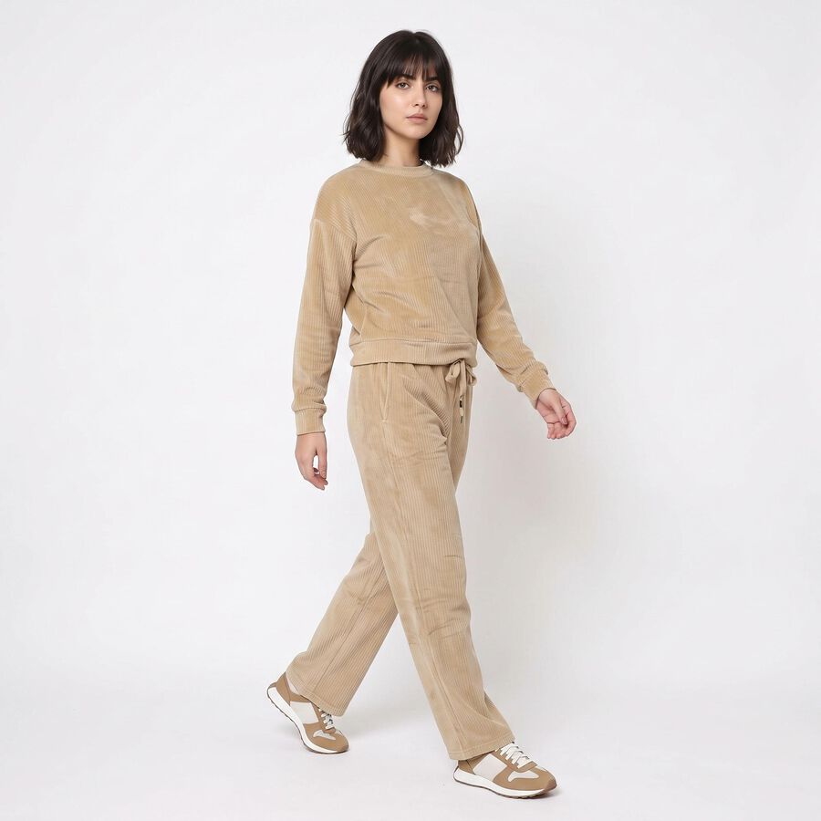 Women Beige Sweat Suit Track suit, Beige, large