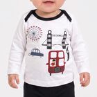 Infants' Navy Blue 100% Cotton Round Neck Graphic Print Baba Suit, नेवी ब्लू, small