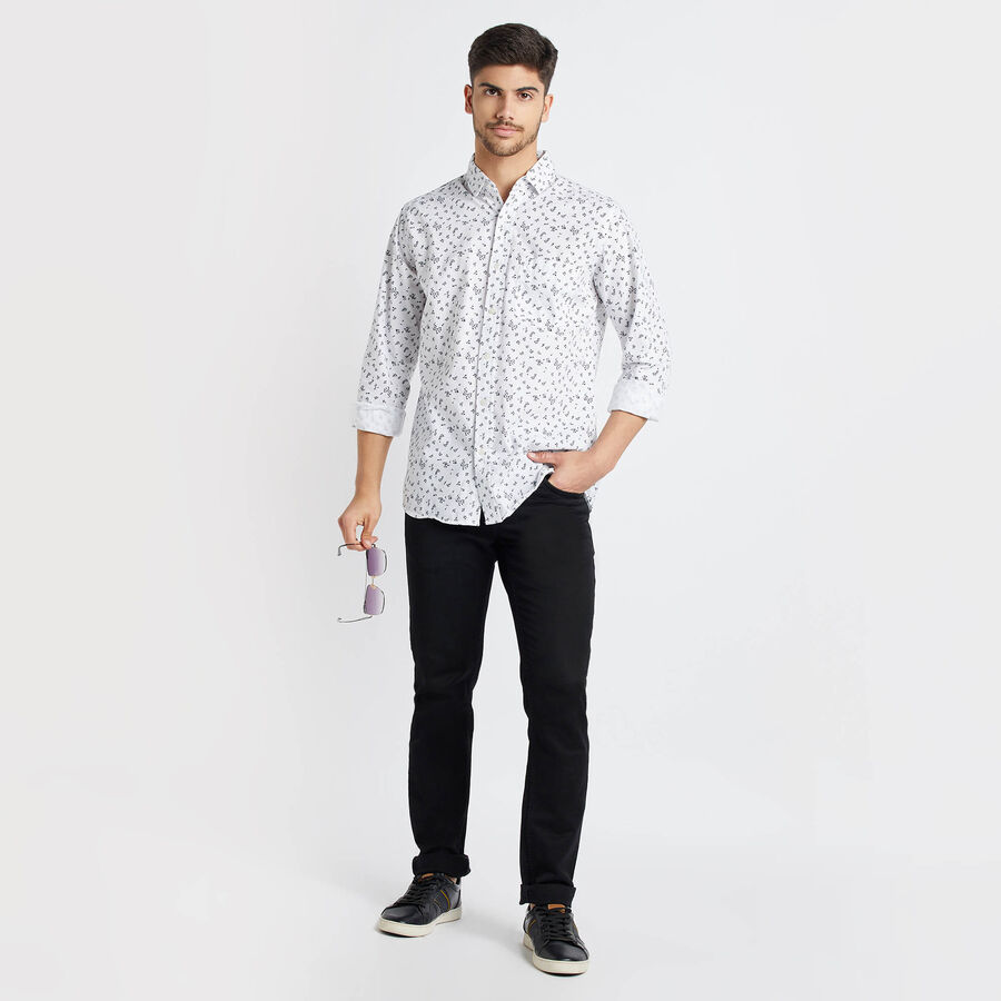 Cotton Printed Casual Shirt, White, large image number null