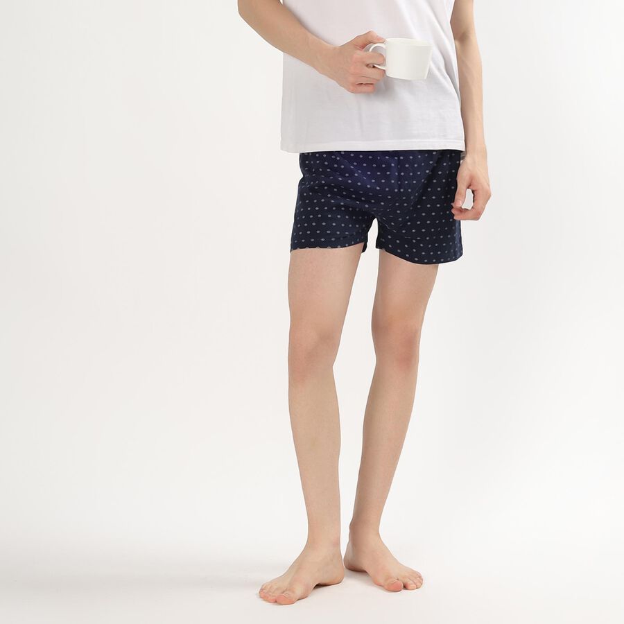 Men's Navy Blue Outer Elastic Printed Boxers, Navy Blue, large image number null