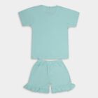 Infants' 100% Cotton Short Set , एक्वा, small image number null