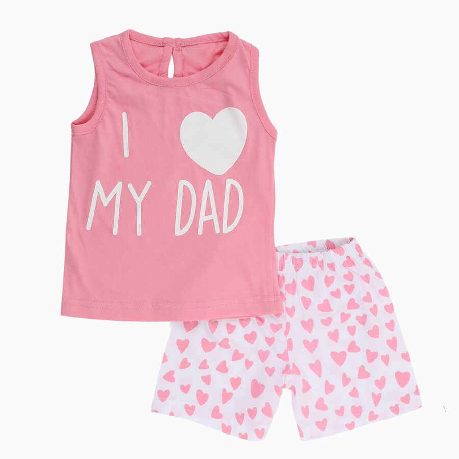 Infants' 100% Cotton Short Set, Pink, large image number null