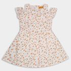 Girls' 100% Cotton Frock , ऑफ व्हाइट, small image number null