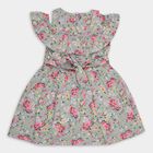 Girls' 100% Cotton Frock, हल्का हरा, small