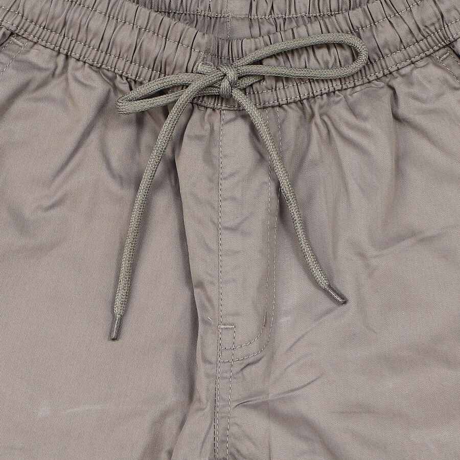 Boys Grey Straight Fit Drawstring Waist Trousers, हल्का ग्रे, large