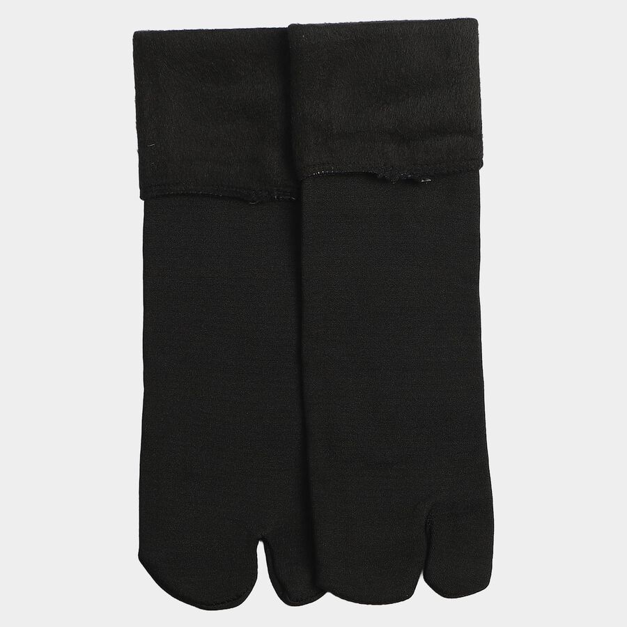 Women's Black Regular Fit Toe Pack of 1 Socks, Black, large