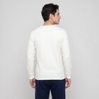 Men's Cream Long Sleeve Thermal, ऑफ व्हाइट, small