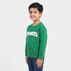 Boys' Green Crew Neck Pullover Sweatshirt, Light Green, small