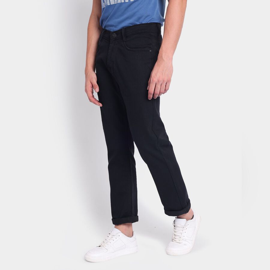 Men's Slim Fit Jeans, काला, large image number null