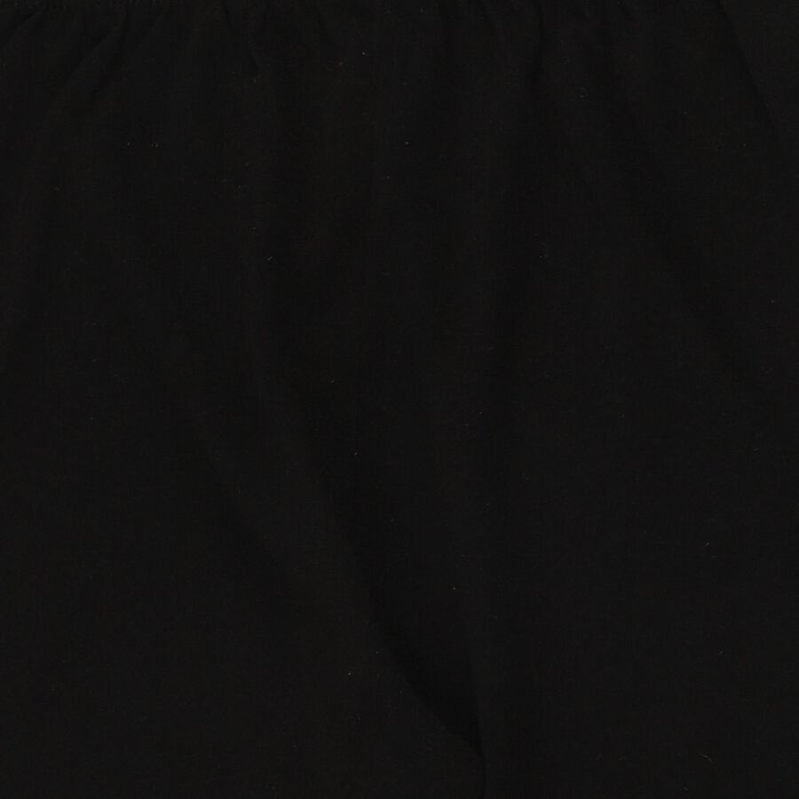 Girls' Black Regular Fit Graphic Printed Pyjama, काला, large