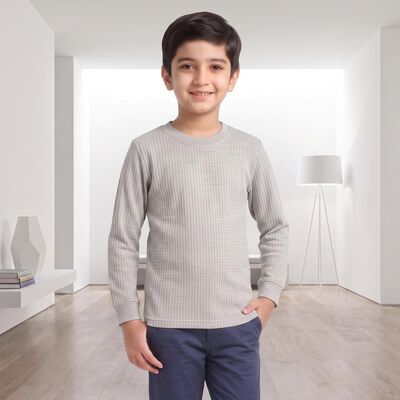 Boys Grey Long Sleeve Thermal