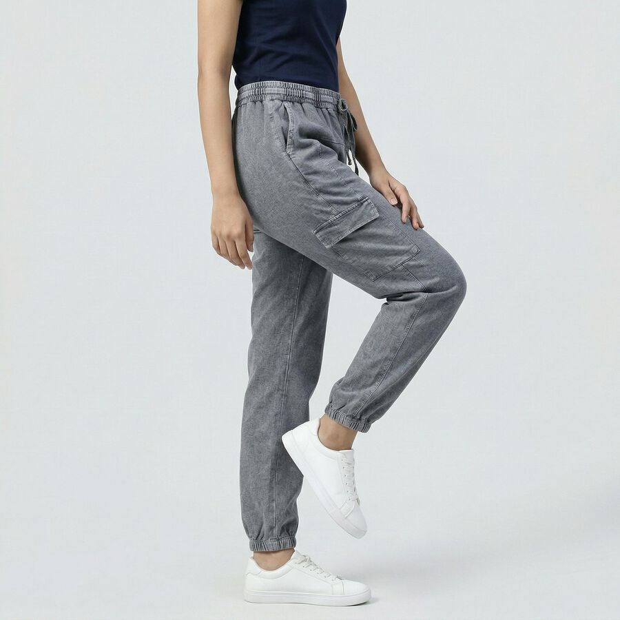 Women's Light Grey Regular Fit Track Pants, Light Grey, large