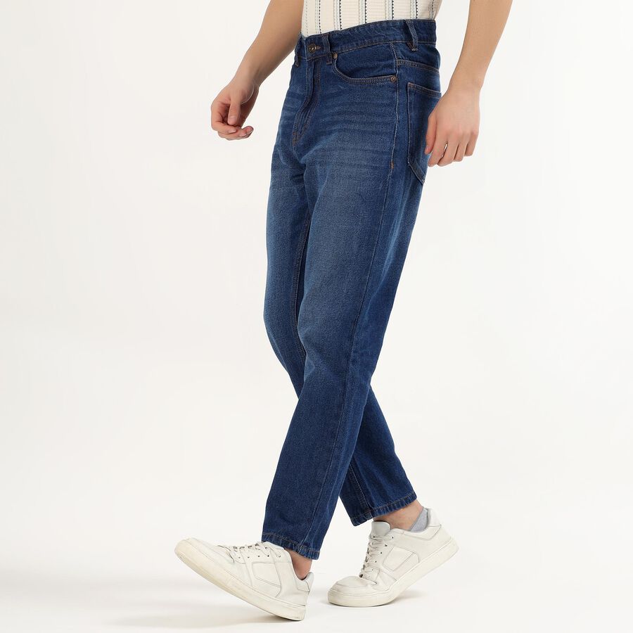 Men's Deep Indigo Blue Straight Fit Jeans, गहरा नीला, large image number null
