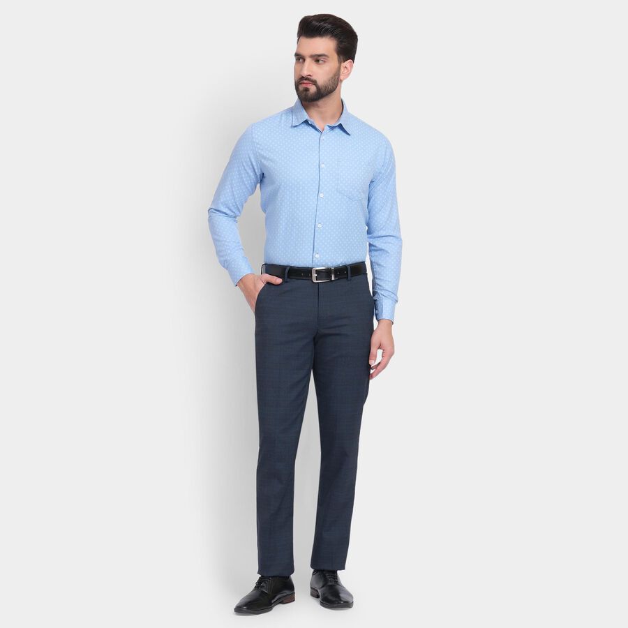 Men's Slim Fit Formal Trousers, नेवी ब्लू, large image number null
