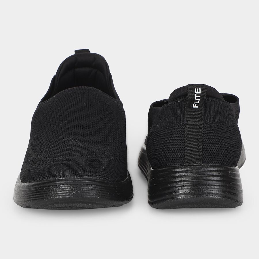 Men's Black Slip-On Casual Shoes, काला, large