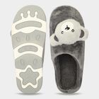 Women's Grey Slip-On House Slippers, ग्रे, small