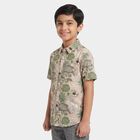 Boys Light Pink Cotton Short Sleeves Collar Shirt, Light Pink, small