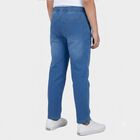 Boys Light Blue Straight Fit Drawstring Waist Jeans, हल्का नीला, small