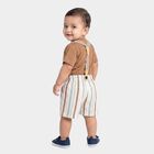 Infants' Beige Cotton Round Neck Graphic Print Baba Suit, Beige, small