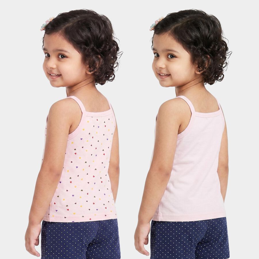 Girls Lilac Cotton Sleeveless Straight Neck Vest, लाइलेक, large