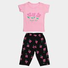 Girls Lilac Round Neck Casual Top And Capri Set, लाइलेक, small