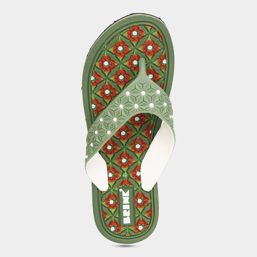 Womens Emboss Sliders, ओलिव, large image number null