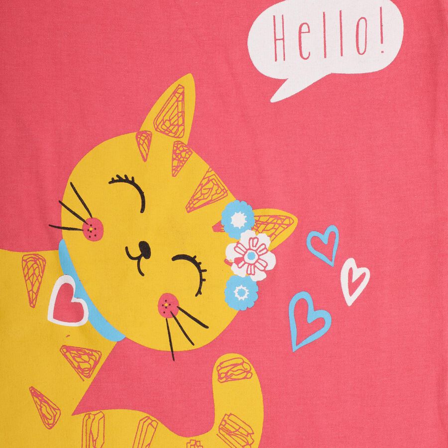Girls' 100% Cotton T-Shirt , Coral, large image number null