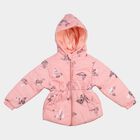 Girls Pink Hooded Puffer Jacket, Light Pink, small