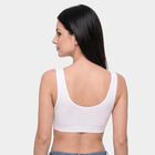 Women's White Scoop Neck Bralette Bra, White, small