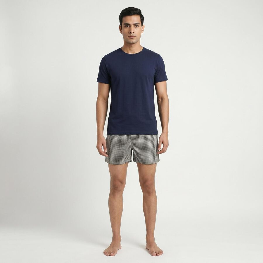 Men's Black Regular Fit Solid Boxers, Black, large