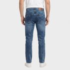 Men's Blue Slim Fit Washed Jeans, Mid Blue, small