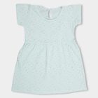 Infant Girls' 100% Cotton Frock, एक्वा, small