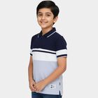 Boys' Light Blue Round Neck Graphic Printed T-Shirt, हल्का नीला, small