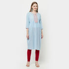 Cotton Flared Kurta, Light Blue, small image number null