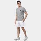 Men's Grey Round Neck Athleisure Drifit T-Shirt, Light Grey, small