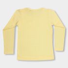 Girls' Bright Yellow Cotton Round Neck Casual Top, Yellow, small image number null