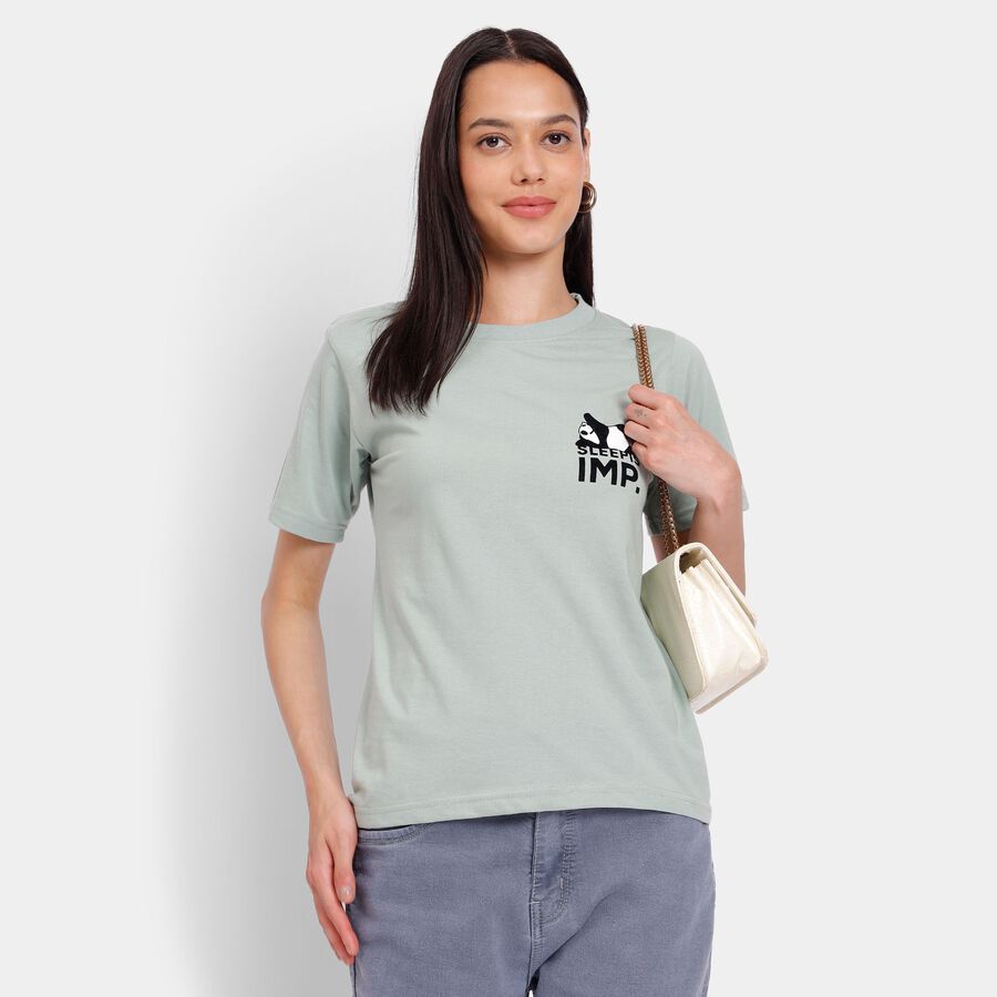 Ladies' Round Neck T-Shirt, Light Green, large image number null