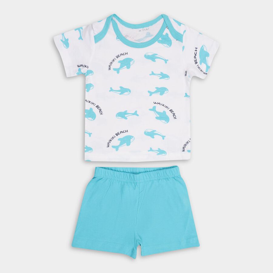 Infant Boys' 100% Cotton Baba Suit , Mid Blue, large