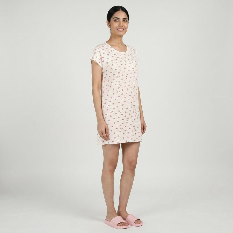 Women's White Minimalist Nighty, Off White, large