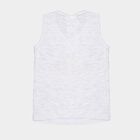 Infants Cotton Solid Vest, Melange Light Grey, small image number null