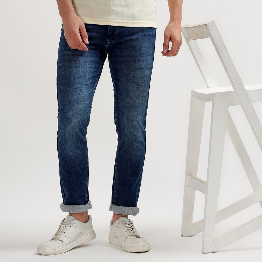 Men's Slim Fit Jeans, Dark Blue, large image number null