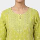 Women's Green Solid Straight Kurti, Light Green, small