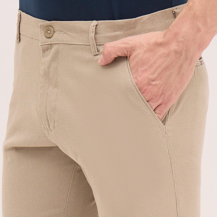 Men's Cross Pocket Slim Fit Casual Trousers , गहरा पीला, large image number null