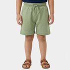 Boys' Green Cotton Blend Regular Fit Bermuda Shorts, हल्का हरा, small