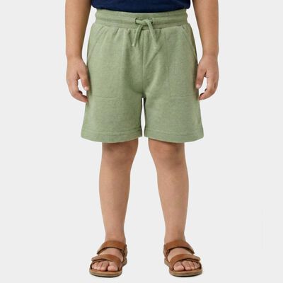 Boys' Green Cotton Blend Regular Fit Bermuda Shorts